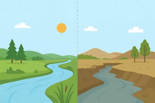 تغییر اقلیم و سیستم‌های رودخانه‌ای 